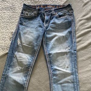 Rock Revival Women's Light Blue Distressed Skinny Jeans